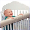 Crib Rail Teething Pad - NATURAL - Hygienic Cover - Small Height - Front Rail